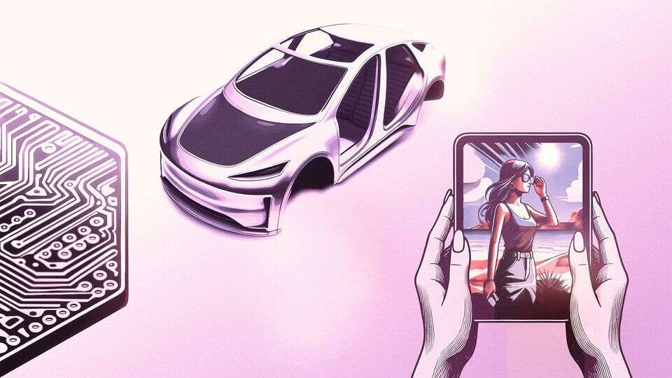 Automobil und Tablet