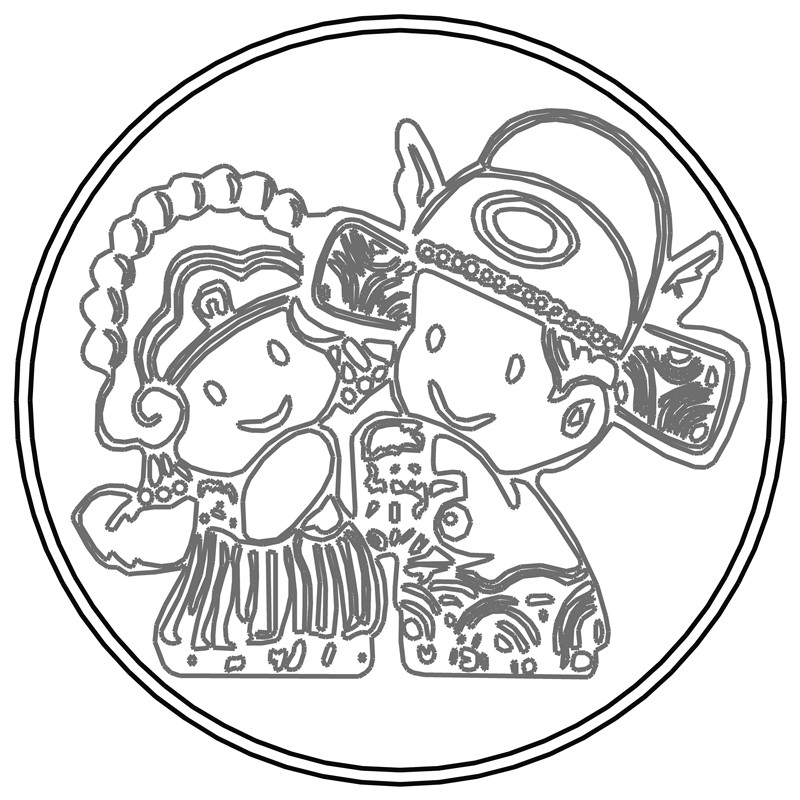卡通新人·婚礼亲吻
